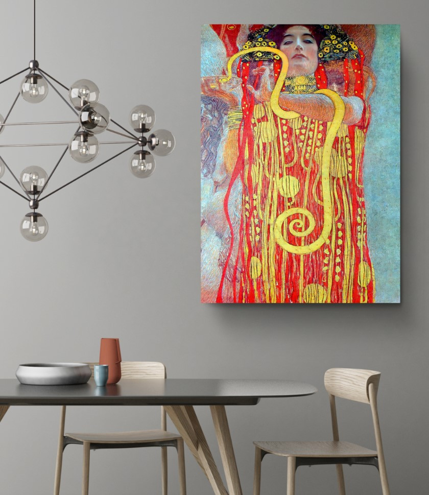 Medicine Hygieia Color Splash Canvas Print Wall Art Gustav Klimt