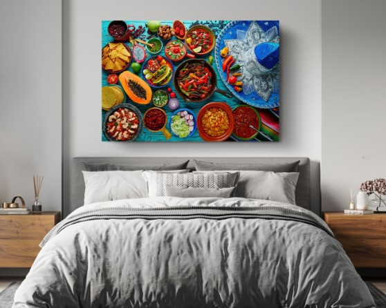 Mexican Food Mix Colorful Food Kitchen Canvas Print Wall Art