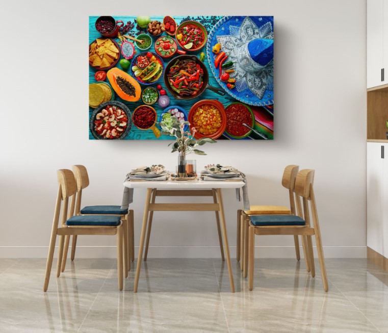 Mexican Food Mix Colorful Food Kitchen Canvas Print Wall Art