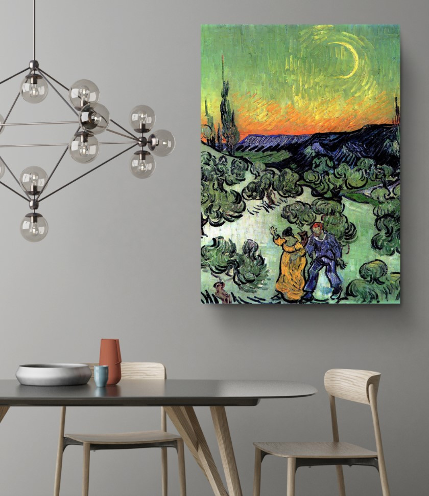 Moonlit Landscape 1889 Reproduction Canvas Print Wall Art