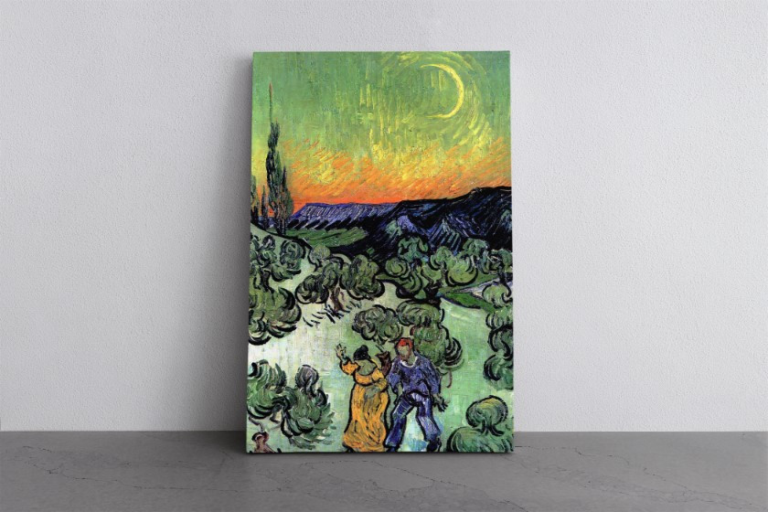 Moonlit Landscape 1889 Reproduction Canvas Print Wall Art