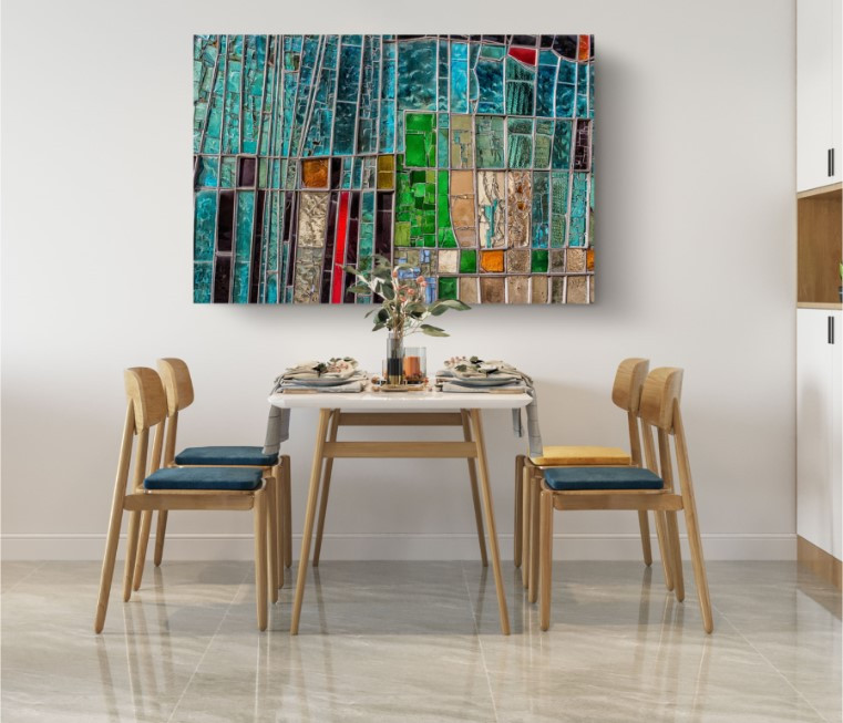 Mosaic Canvas Abstract Canvas Print Wall Art Home Decoration