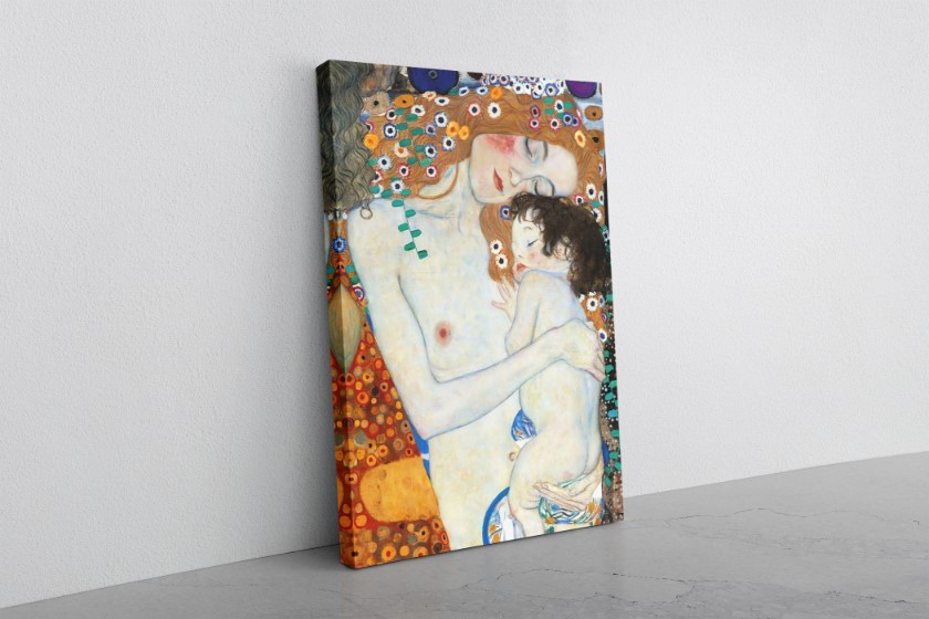 Mother and Child Canvas Print Wall Art Gustav Klimt