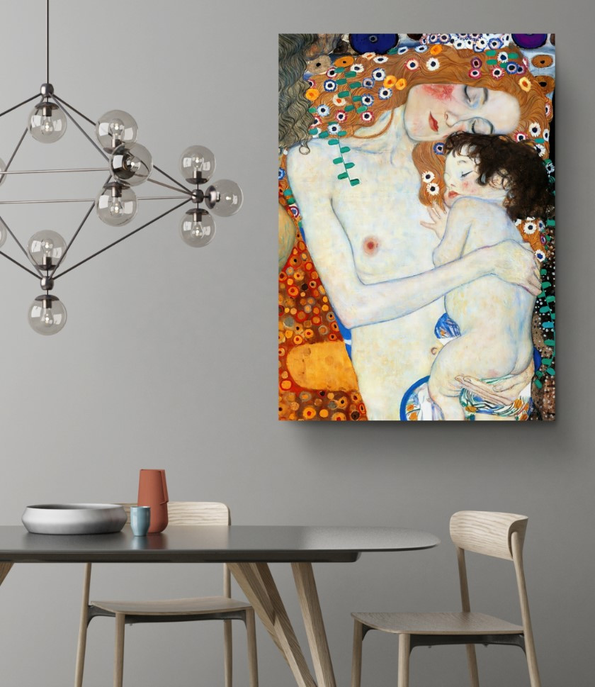 Mother and Child Canvas Print Wall Art Gustav Klimt