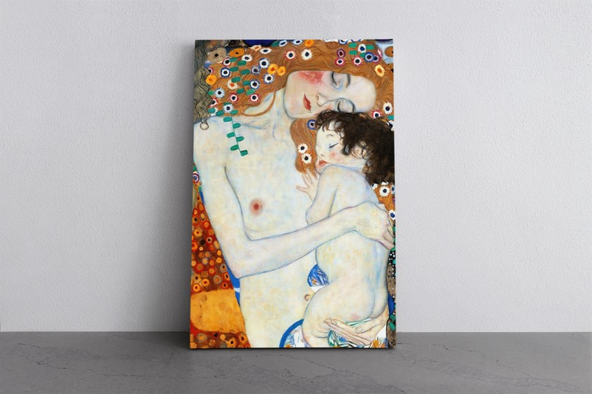 Mother and Child Canvas Print Wall Art Gustav Klimt