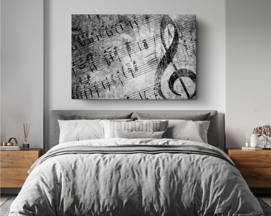 Music Notes Old Sheet Canvas Music Wall City Canvas Print Wall Art