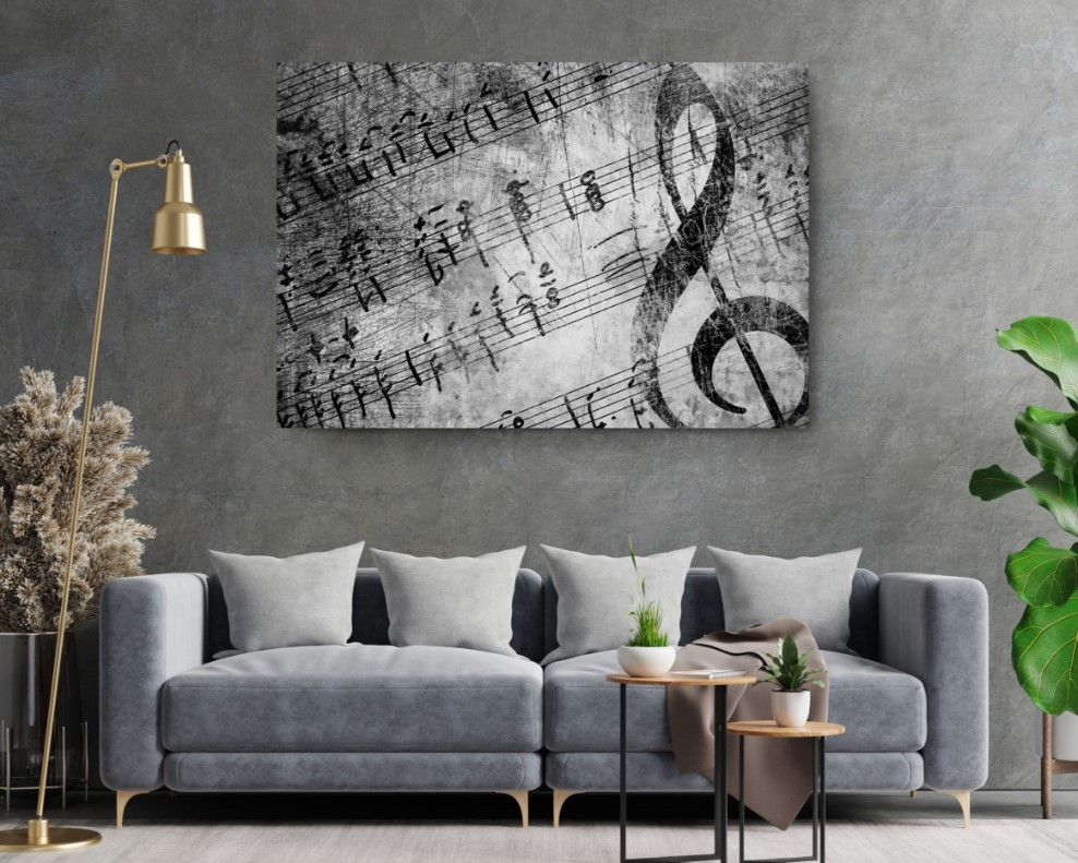 Music Notes Old Sheet Canvas Music Wall City Canvas Print Wall Art