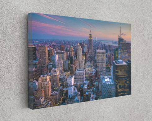 New York City Urban Manhattan Skyline Downtown Canvas Print Wall Art