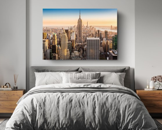 New York Skyline Sunny Day Urban High-Rise Downtown Canvas Print Wall Art
