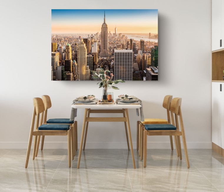 New York Skyline Sunny Day Urban High-Rise Downtown Canvas Print Wall Art