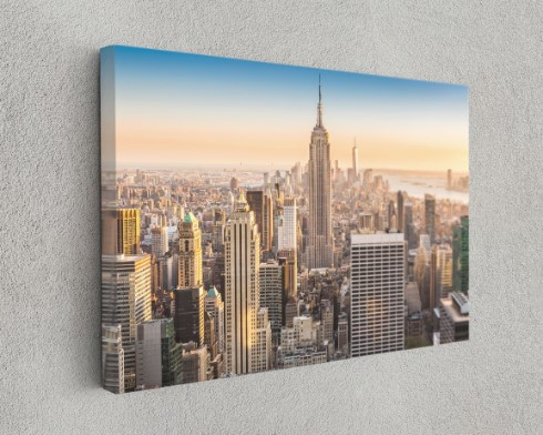 New York Skyline Sunny Day Urban High-Rise Downtown Canvas Print Wall Art