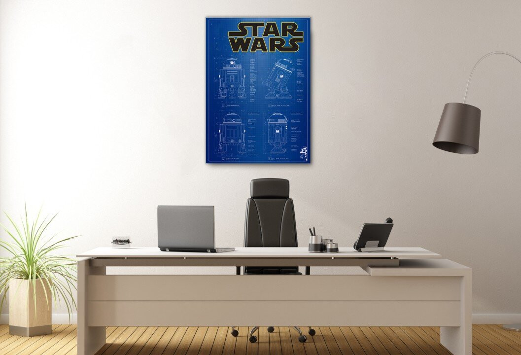Galaxy Wars Robot Blue Prints Movie Canvas Print Wall Art