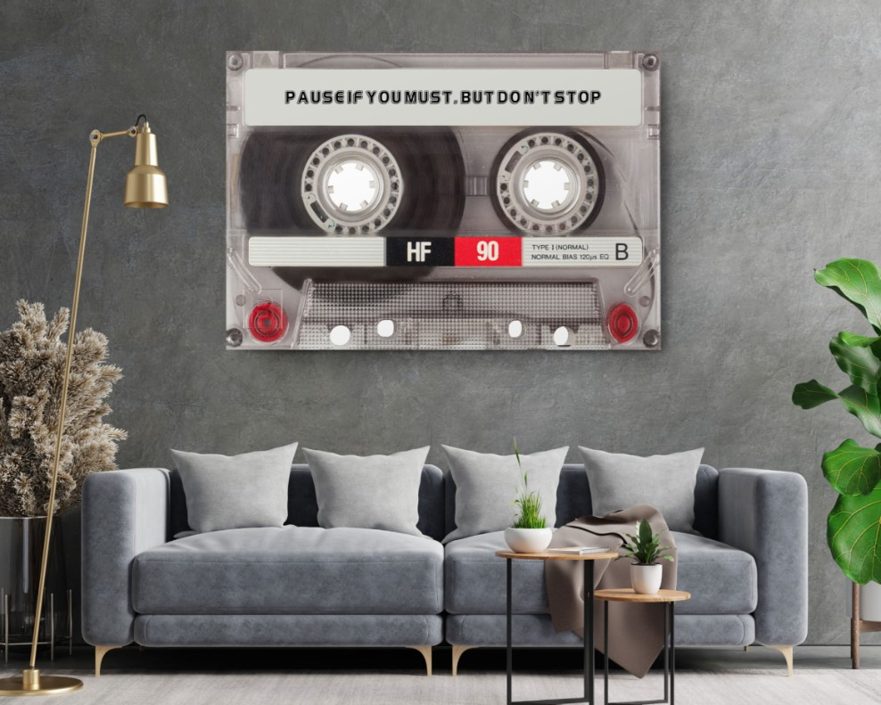 Pause But Don't Stop Motivation Modern Art Canvas Print Wall Art