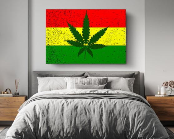 Rastafarian Flag Edition Canvas Wall Art Home Decoration
