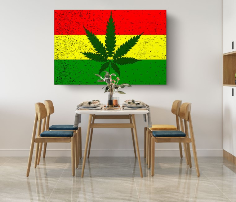 Rastafarian Flag Edition Canvas Wall Art Home Decoration