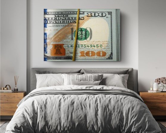 Money Dollar Canvas Print Wall Money Art Home Decoration