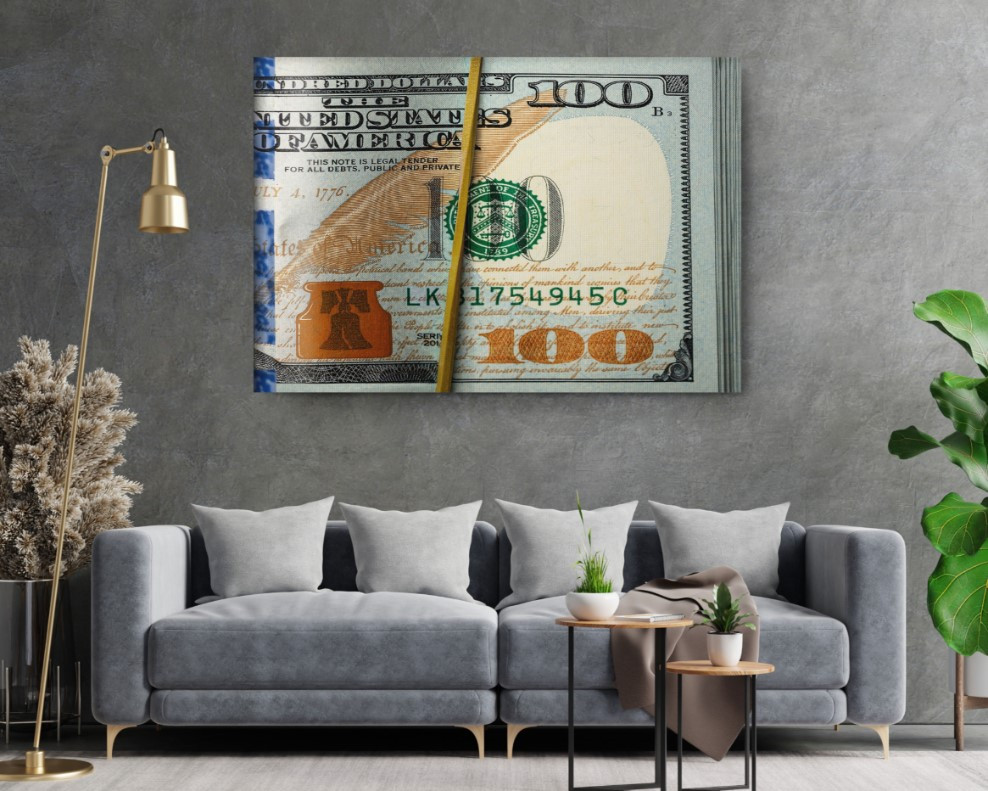 Money Dollar Canvas Print Wall Money Art Home Decoration