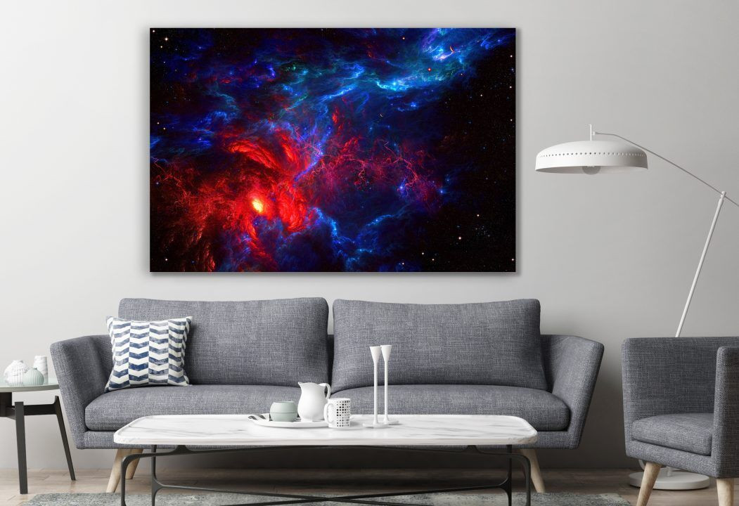 Galaxy Red Nebula Space Star Canvas Print Wall Art