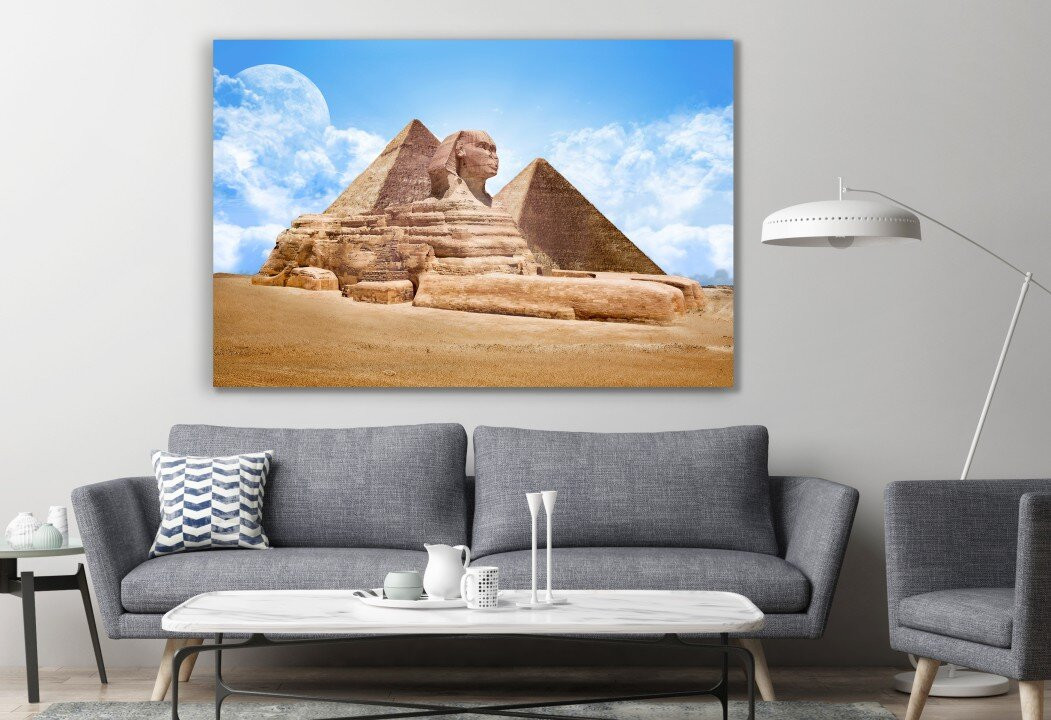 The Great Pyramid of Giza Ancient with Sphinx Canvas Prints