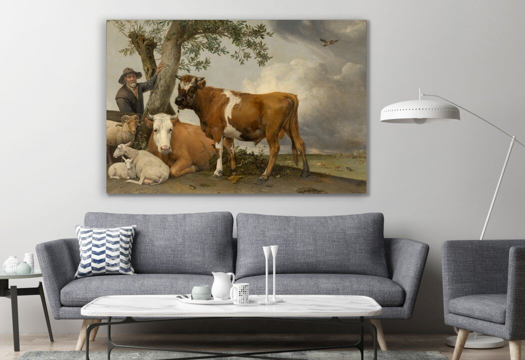 The Young Bull Paulus Potter 1647 Canvas Print Wall Art
