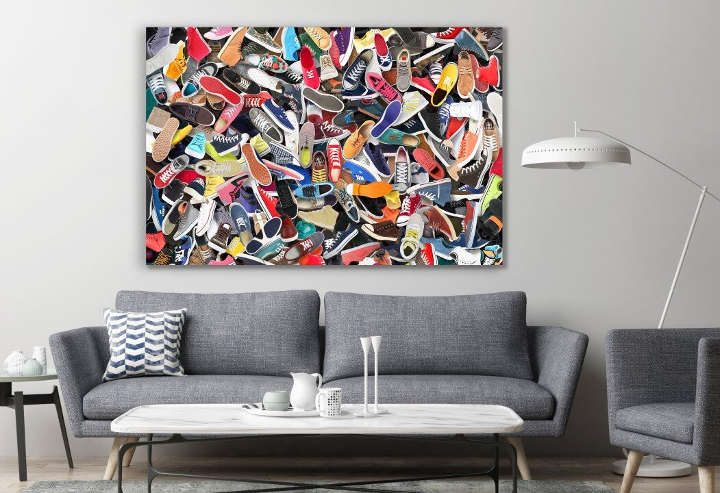Air Shoes Colorful Sneakers Canvas Print Wall Art
