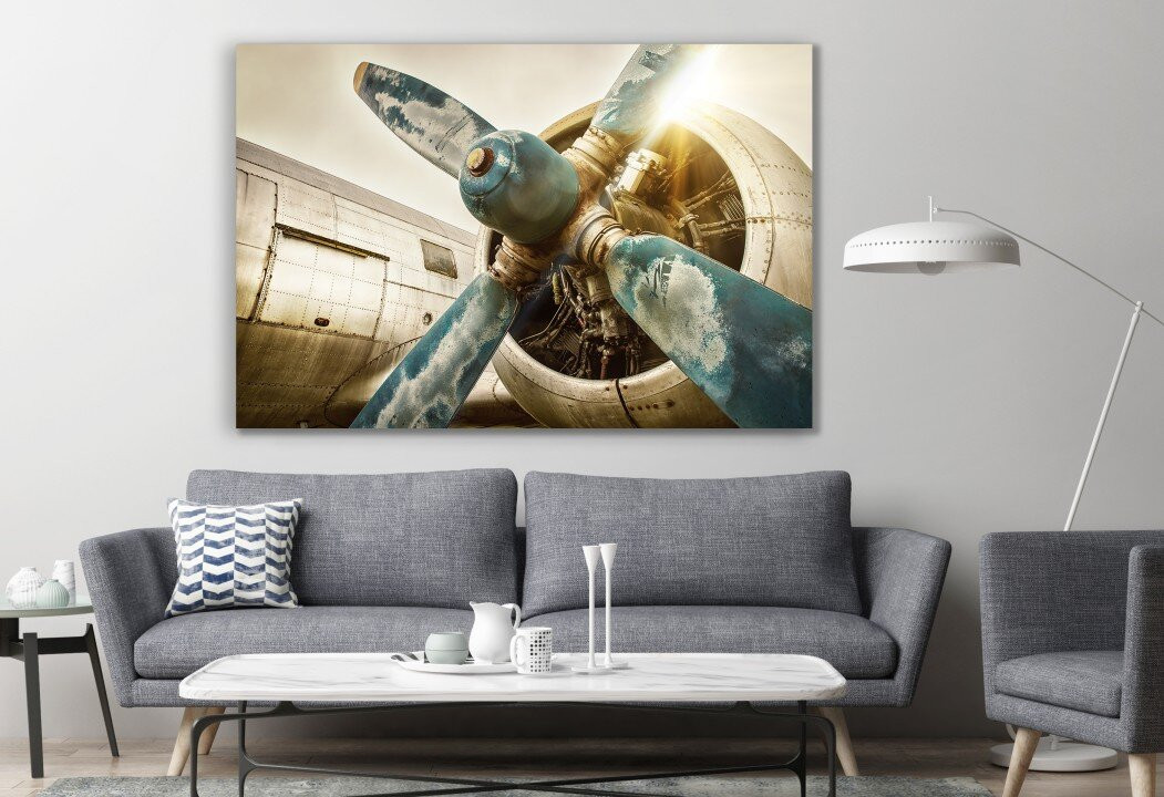 Vintage Airplane Propeller World War 2 Canvas Print Wall Art