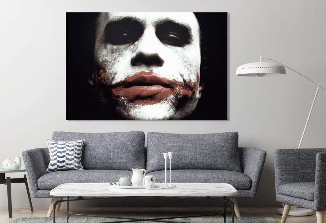 Batman Joker Face Heath Ledger Canvas Print Wall Art