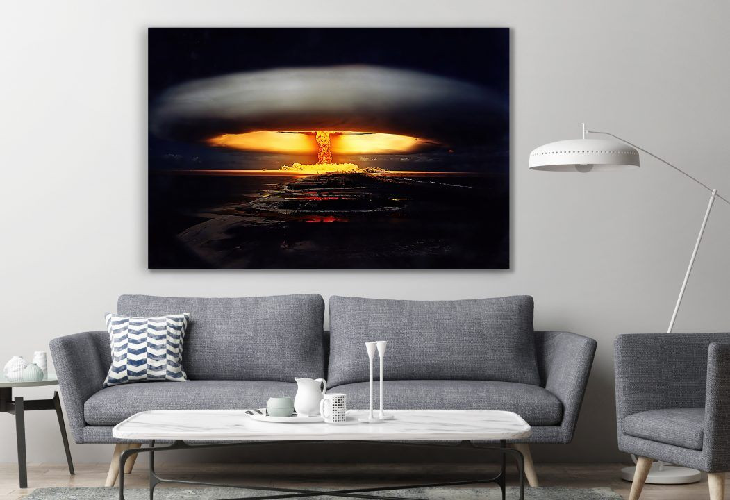 Licorne Nuclear Test Explosion Color Splash Canvas Print Wall Art