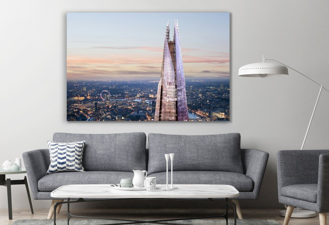 The Shard Spire London Bridge Downtown England Skyline Canvas Prints