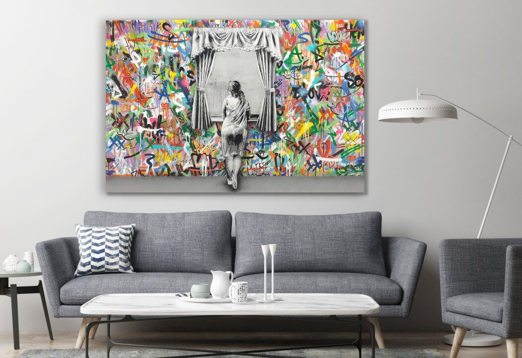 The Women in The Window BANKSY Graffiti Canvas Print