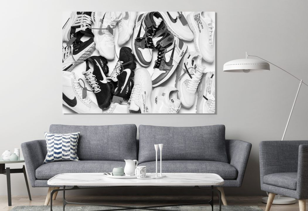 White Air Sneakers Classic Shoes Sport Canvas Prints Wall Art