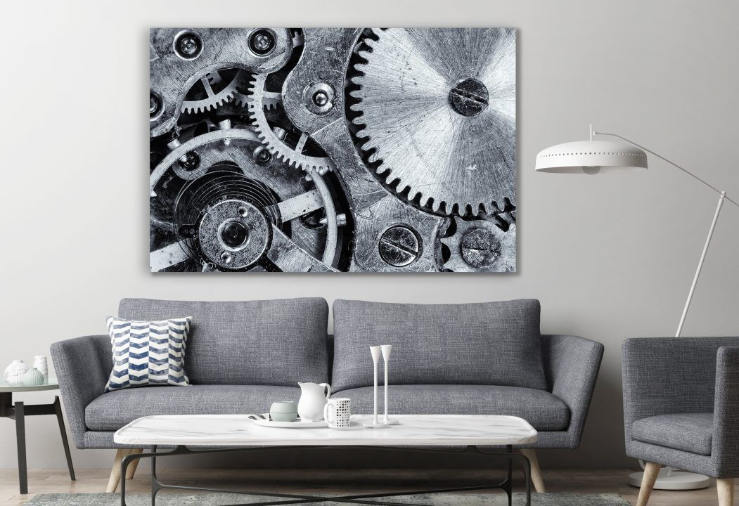 Wheels and Machines Technology Vintage Canvas Print Wall Art
