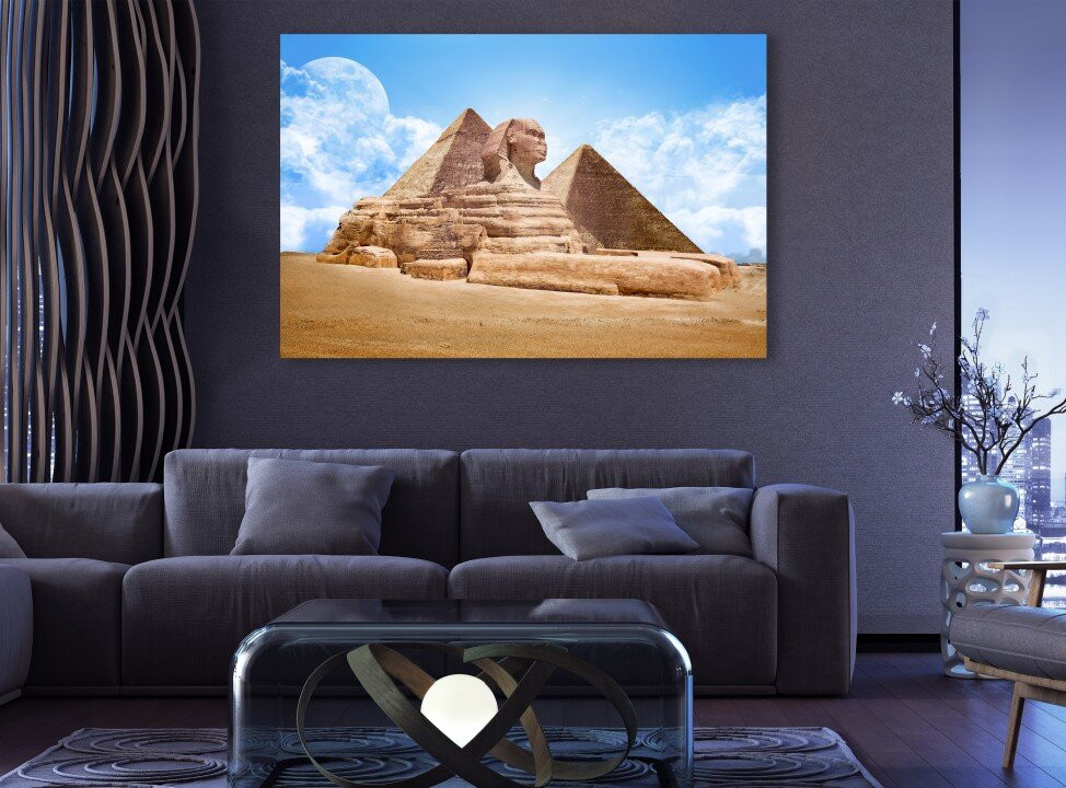 The Great Pyramid of Giza Ancient with Sphinx Canvas Prints