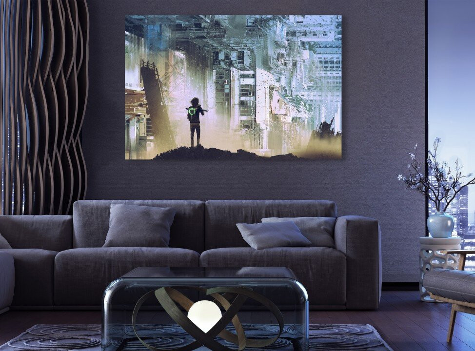 The Traveler Take Picture Of Abstract City Canvas Prints