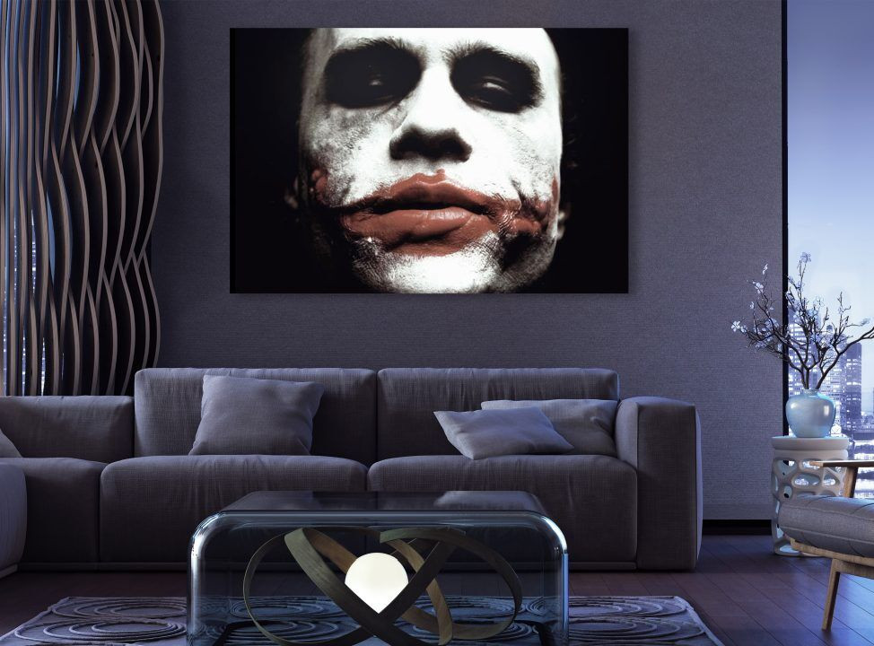 Batman Joker Face Heath Ledger Canvas Print Wall Art