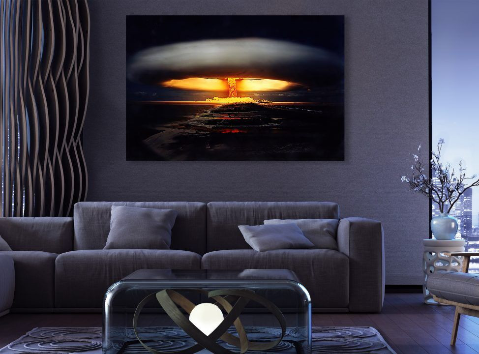 Licorne Nuclear Test Explosion Color Splash Canvas Print Wall Art