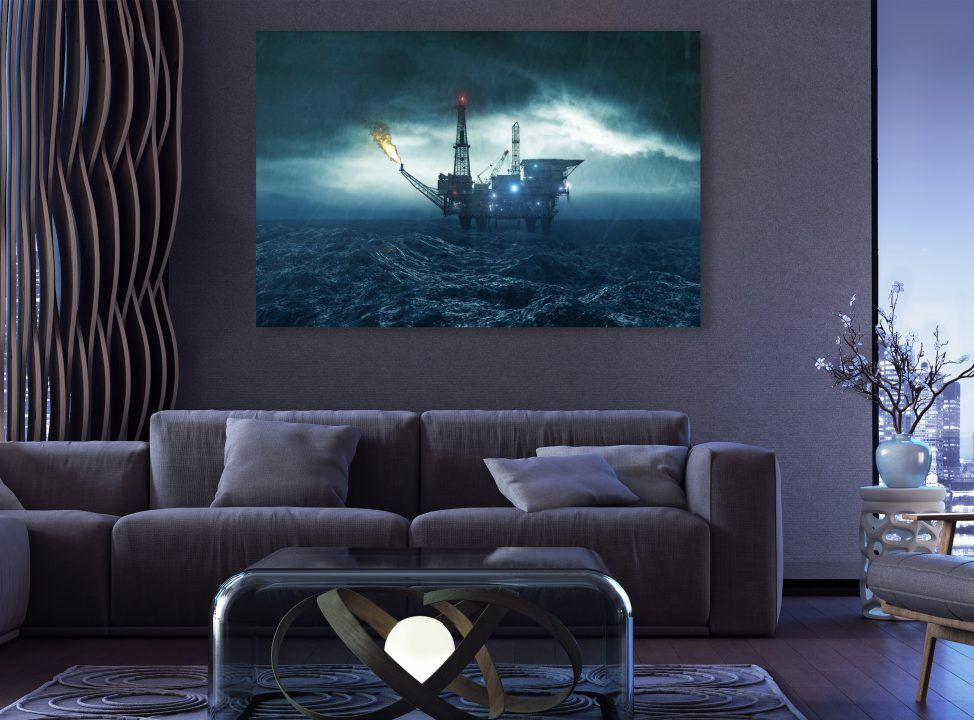 Oil Rig Drilling Platform Offshore Platform Canvas Print Wall