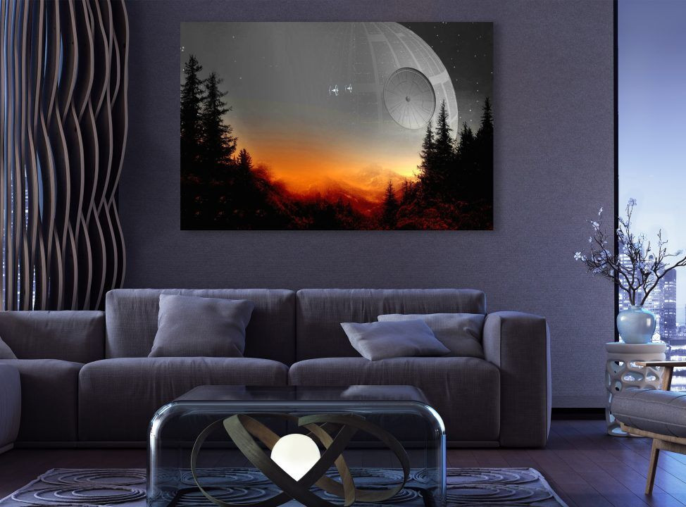 Space Wars Galaxy Planet Destroyer Canvas Print Wall Art