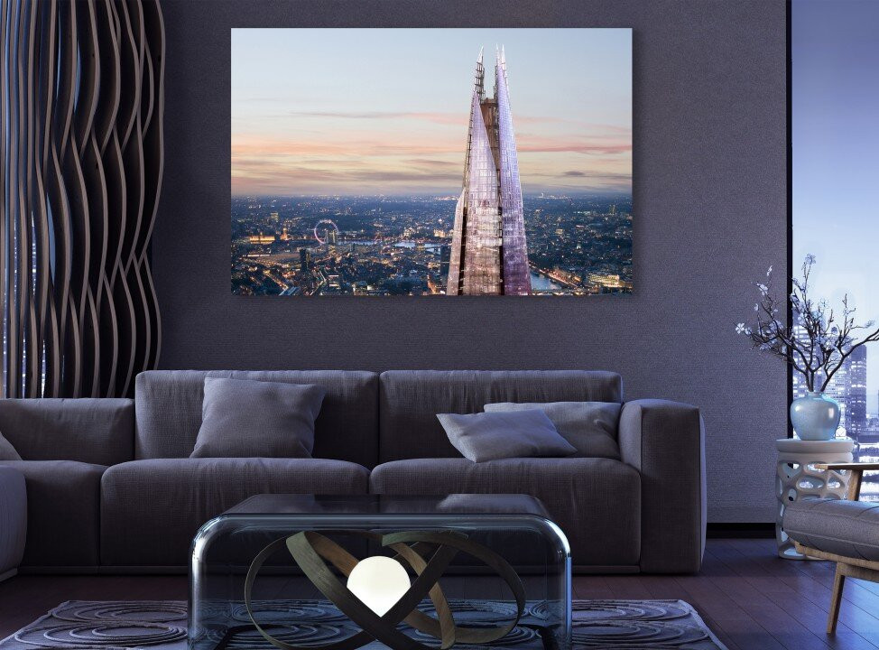 The Shard Spire London Bridge Downtown England Skyline Canvas Prints
