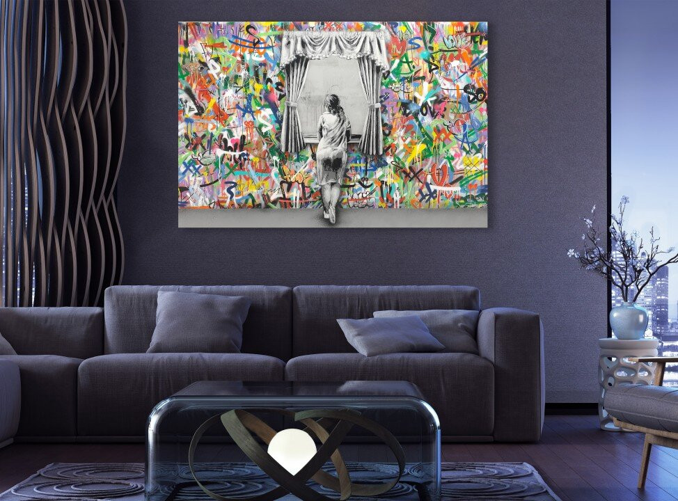 The Women in The Window BANKSY Graffiti Canvas Print