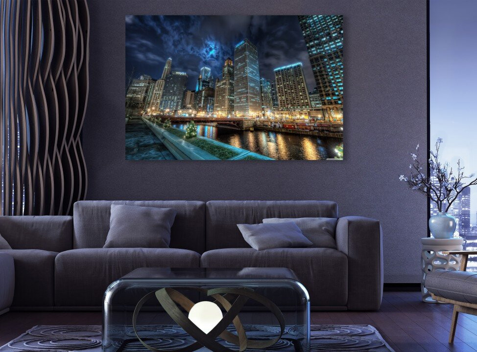 The Heart Of The Chicago City Downtown Skyscraper Canvas Print