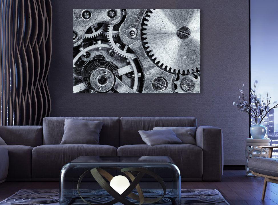 Wheels and Machines Technology Vintage Canvas Print Wall Art