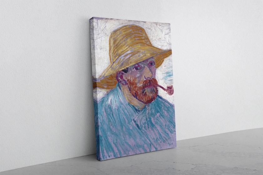 Self Portrait 1888 Wearing a Hat Canvas Print Wall Art