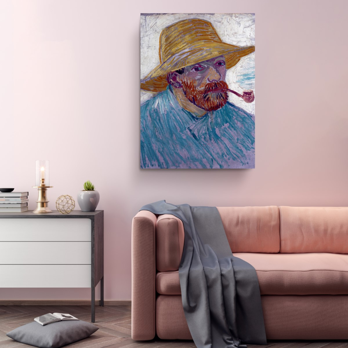 Self Portrait 1888 Wearing a Hat Canvas Print Wall Art