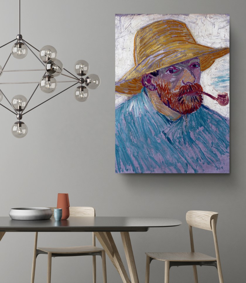 Self Portrait 1888 Wearing a Hat Canvas Print Wall Art