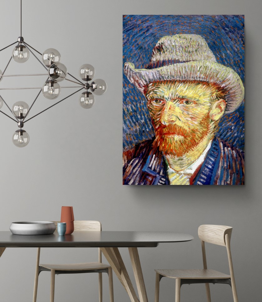 Self Portrait with Felt Hat Canvas Print Wall Art
