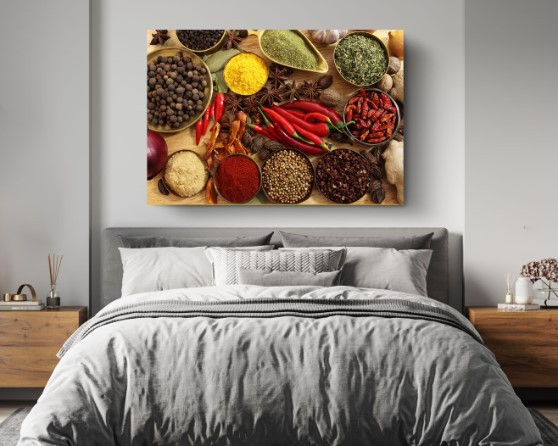 Spices Seasonings Peppers Kitchen Art Canvas Print Wall Art Home Decoration