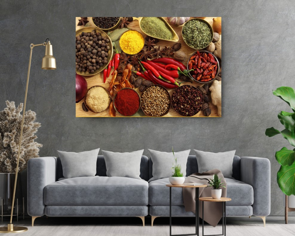Spices Seasonings Peppers Kitchen Art Canvas Print Wall Art Home Decoration