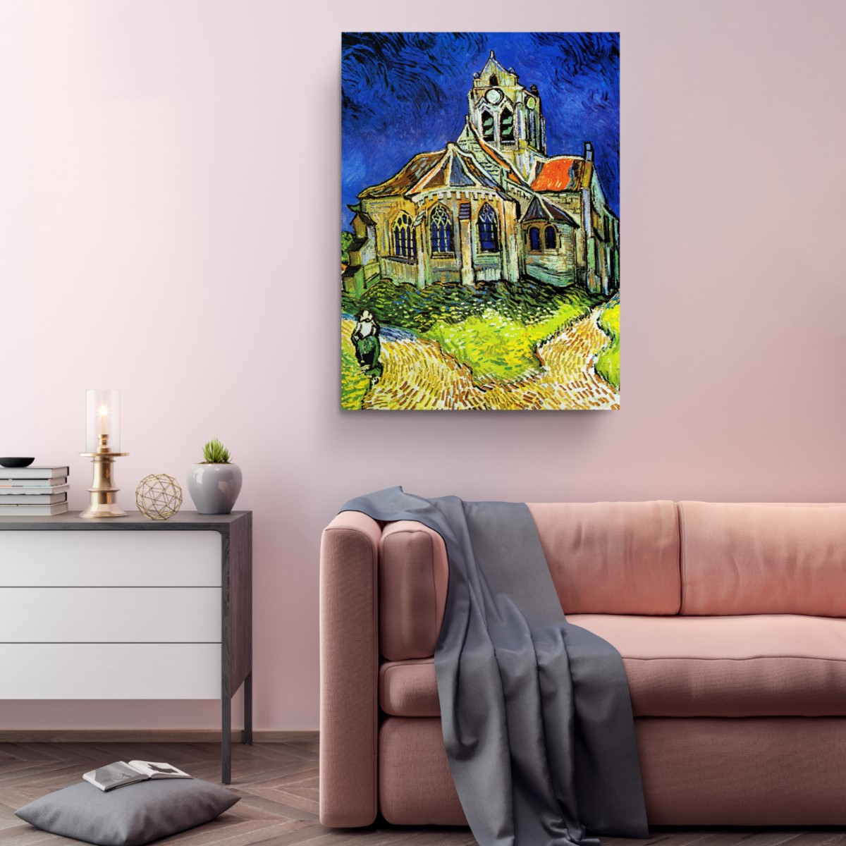 The Church at Auvers Sur Oise 1890 Canvas Print Wall Art