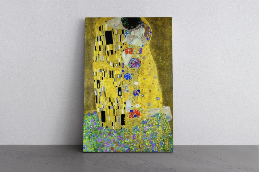 The Kiss 1908 Gustav Klimt Reproduction Canvas Print Wall Art